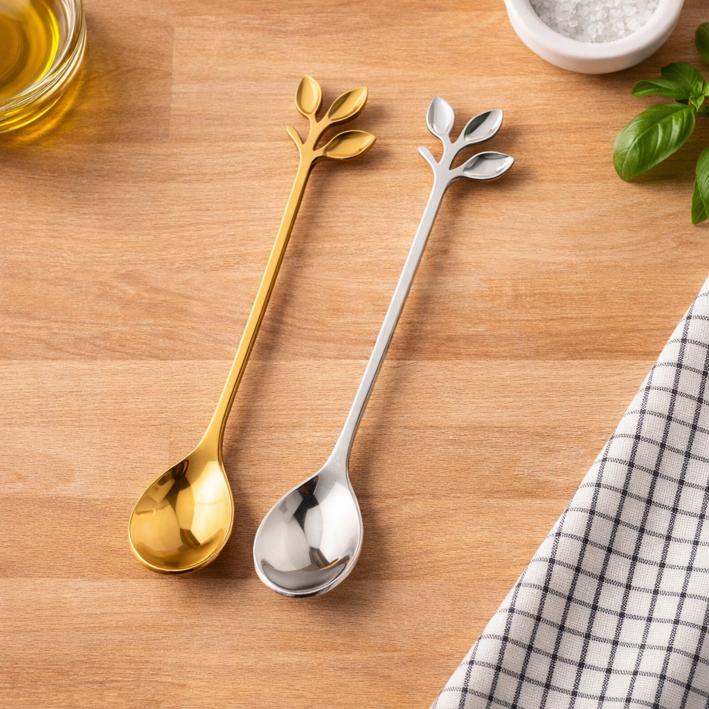 قاشق مربا‌خوری طرح برگ 6 عددی